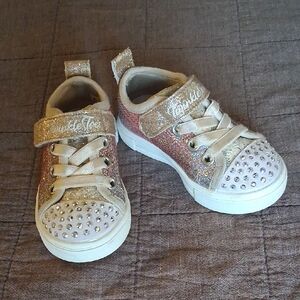 Skechers Twinkle Toes Light Up Toddler Kids Shoes with Glitter Accents